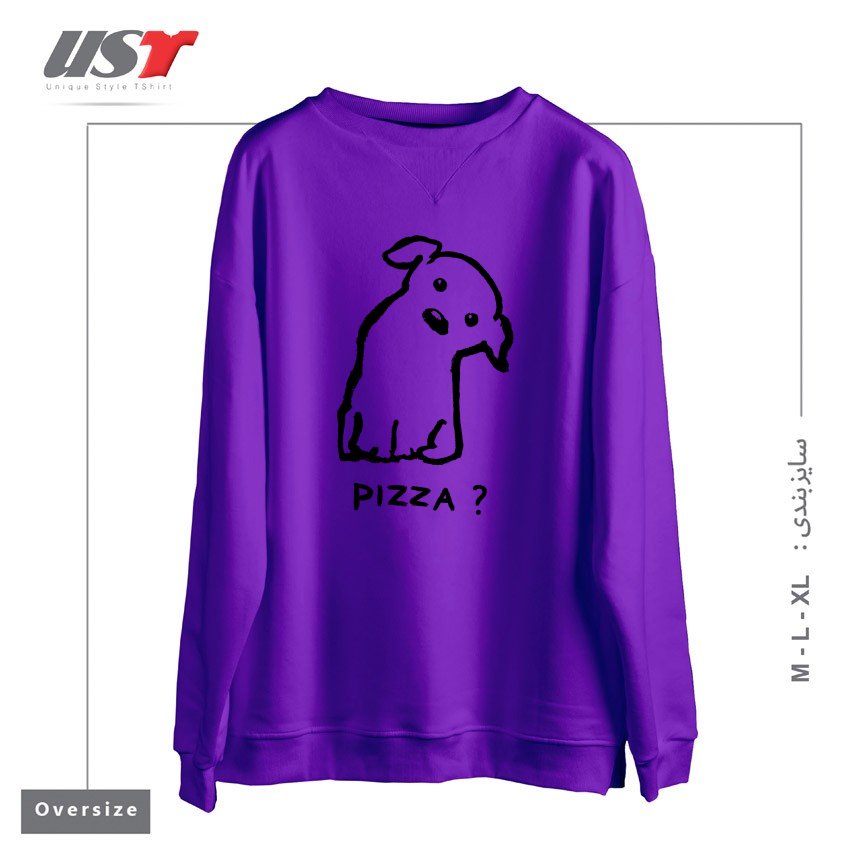 سوییشرت اورسایز طرح IS IT PIZZA TIME