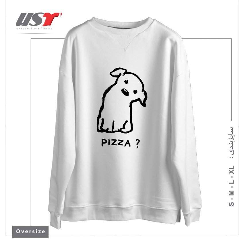 سوییشرت اورسایز طرح IS IT PIZZA TIME