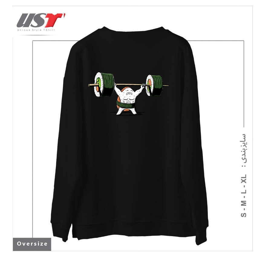 طرح HEALTHY FOOD1 سوییشرت اورسایزرنگ مشکی