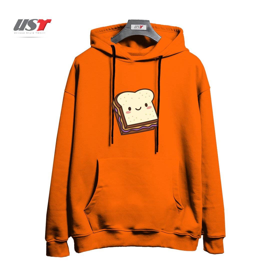 طرح KAWAII PB&J هودی اورسایزرنگ نارنجی