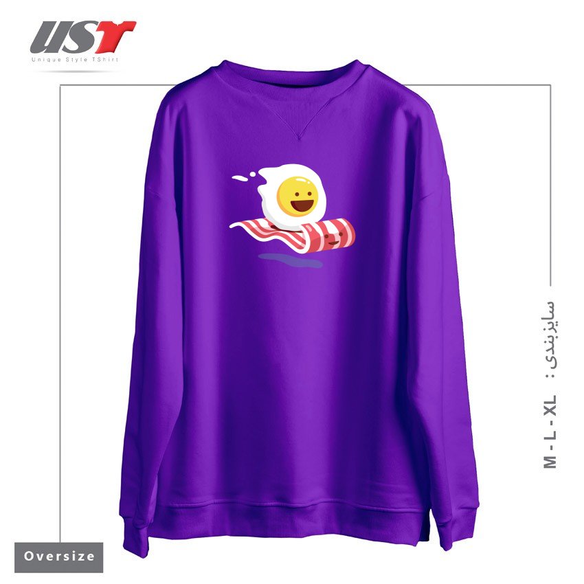 سوییشرت اورسایز طرح MAGIC BACON RIDE1