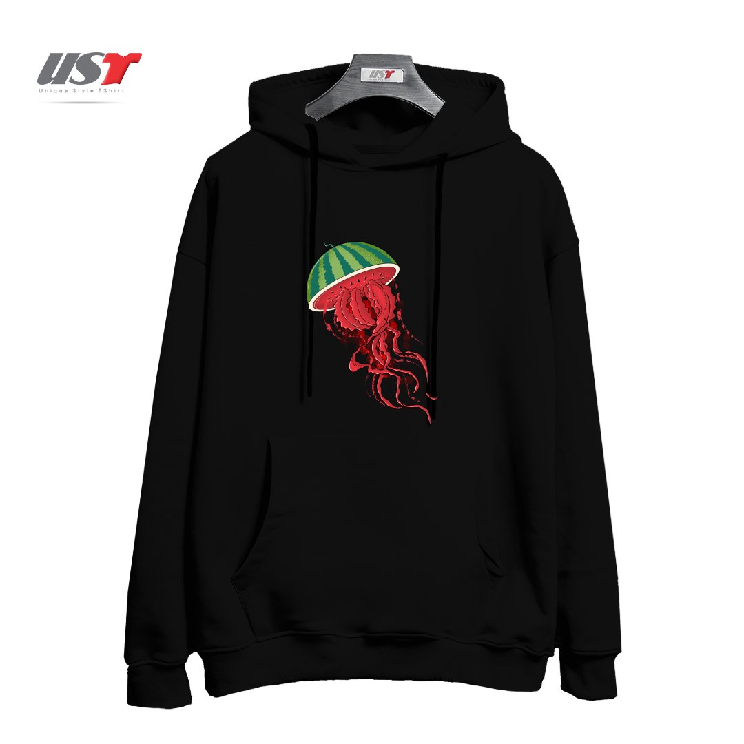 طرح WATERJELLYMELON هودی اورسایزرنگ مشکی