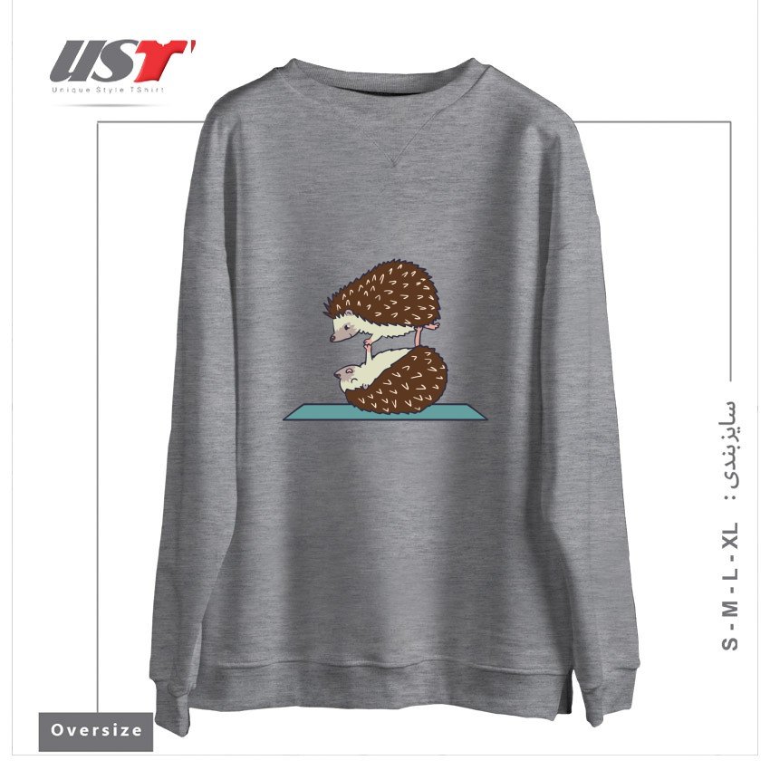 سوییشرت اورسایز طرح ACROYOGA HEDGEHOG