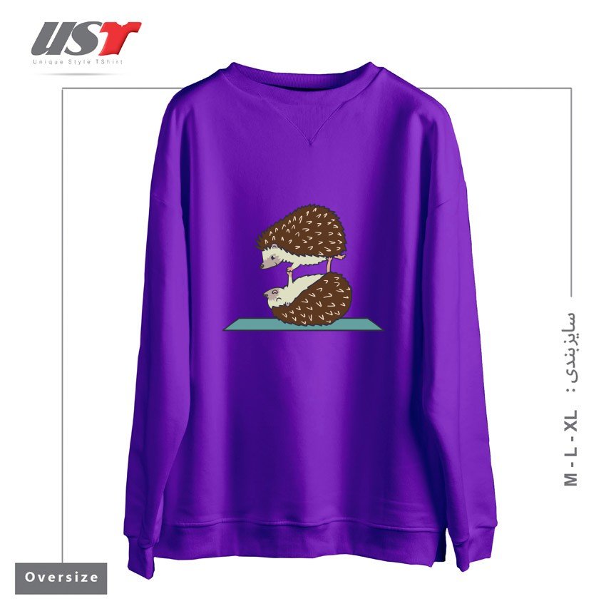 سوییشرت اورسایز طرح ACROYOGA HEDGEHOG