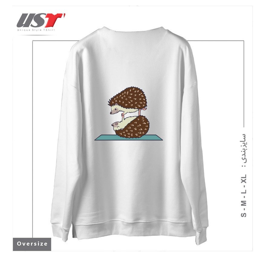 طرح ACROYOGA HEDGEHOG سوییشرت اورسایزرنگ سفید