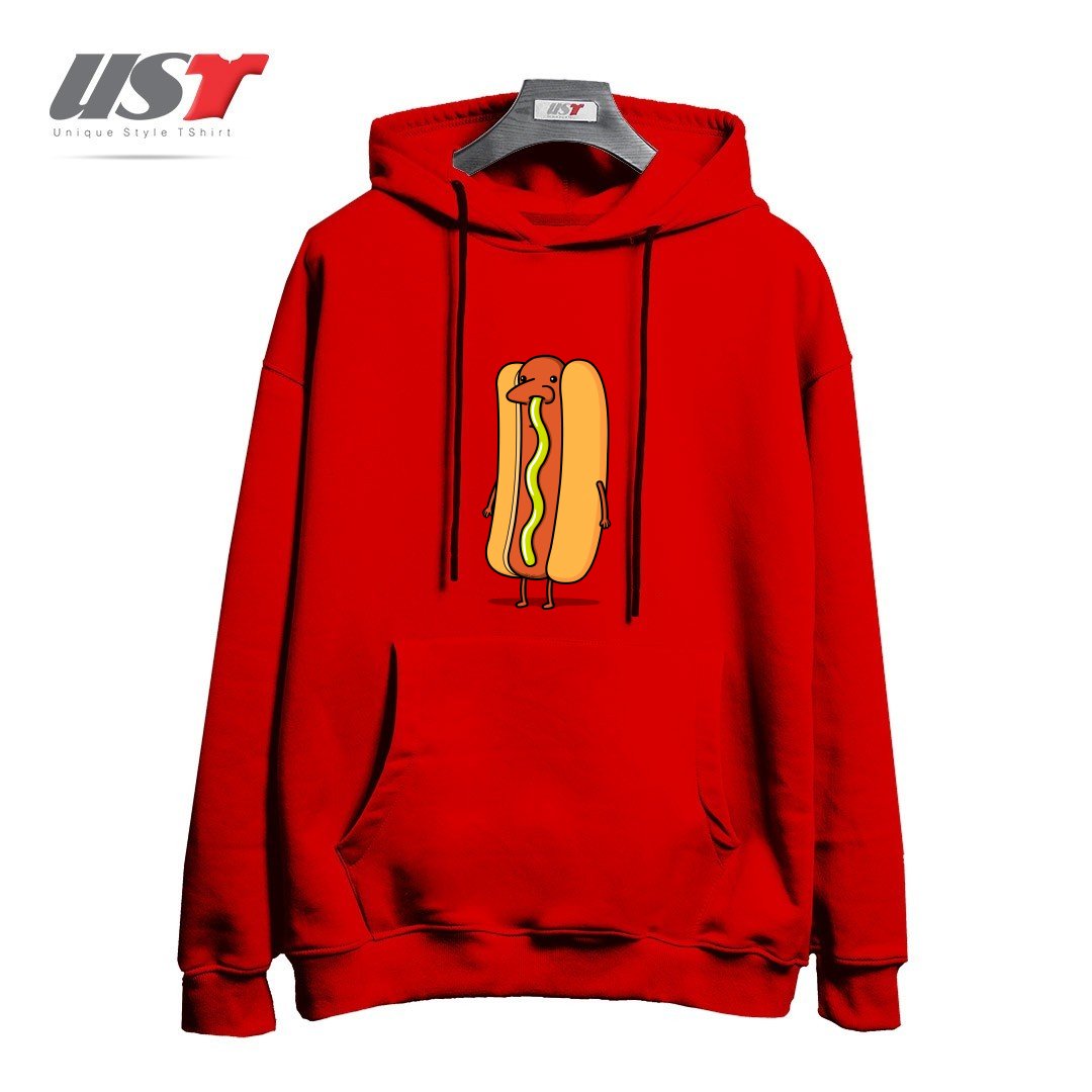 طرح SNOT DOG!3 هودی اورسایزرنگ قرمز