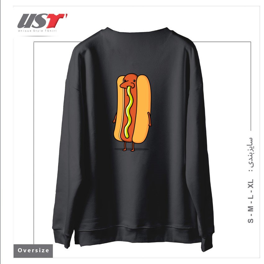 طرح SNOT DOG!3 سوییشرت اورسایزرنگ دودی