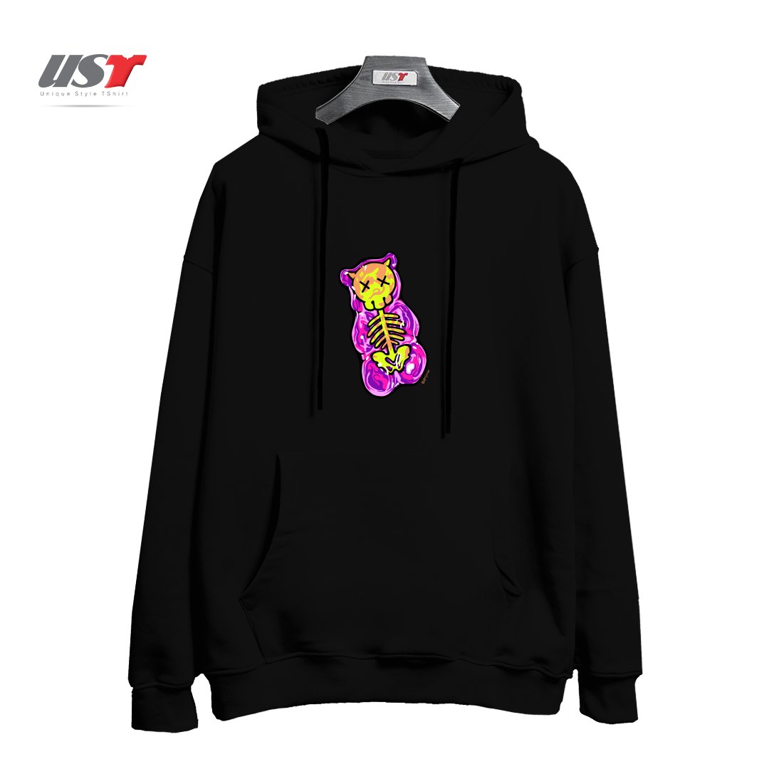 طرح SCUMMY BEAR (PINK) هودی اورسایزرنگ مشکی