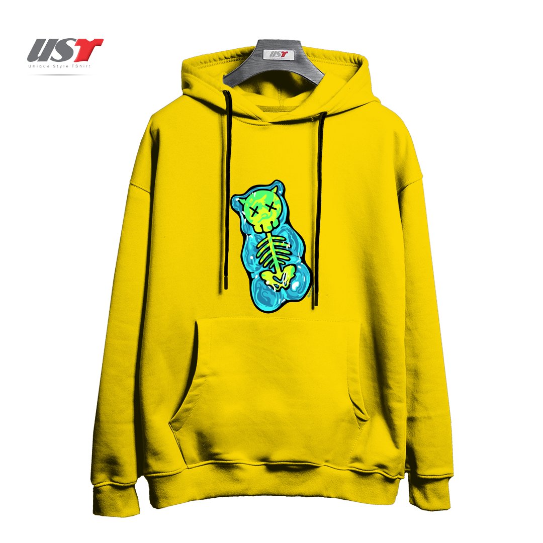 طرح SCUMMY BEAR (BLUE) هودی اورسایزرنگ زرد