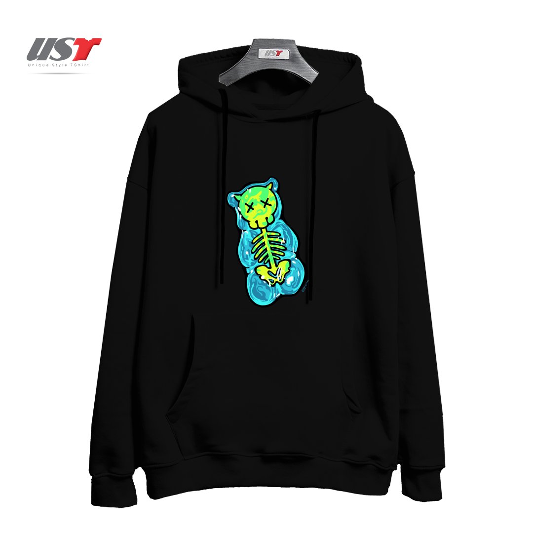 طرح SCUMMY BEAR (BLUE) هودی اورسایزرنگ مشکی