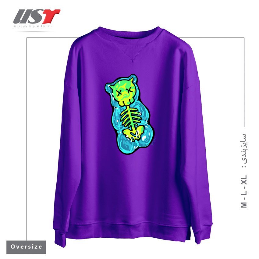سوییشرت اورسایز طرح SCUMMY BEAR (BLUE)