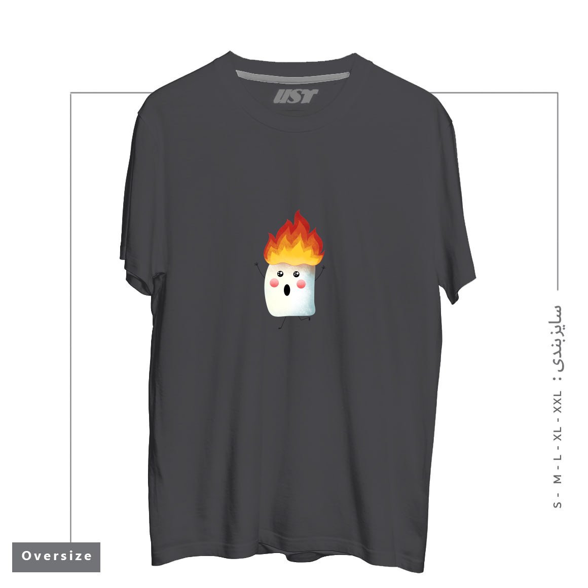 طرح RUNNING FAST تیشرت اورسایزرنگ دودی