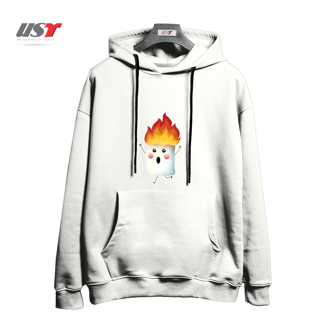 طرح RUNNING FAST هودی اورسایزرنگ سفید