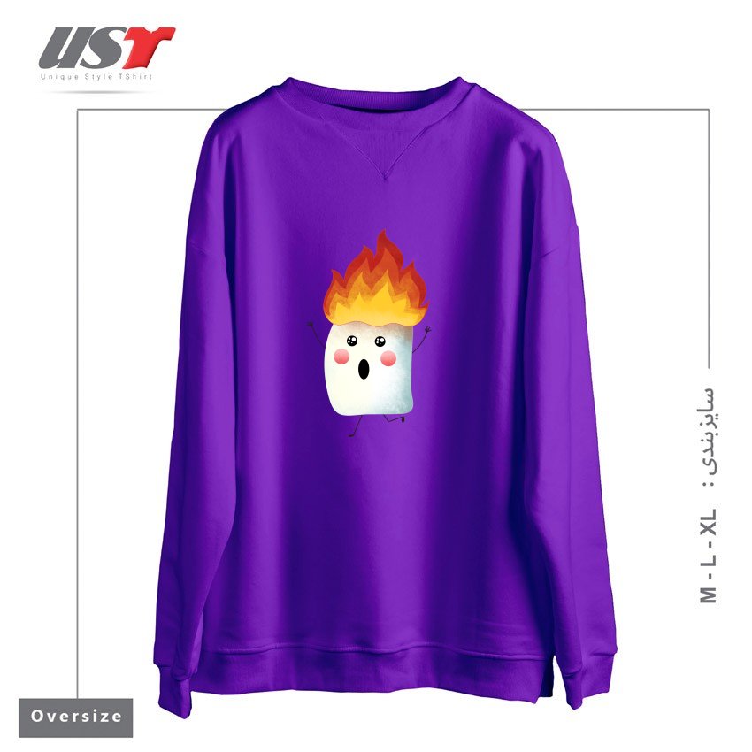 سوییشرت اورسایز طرح RUNNING FAST