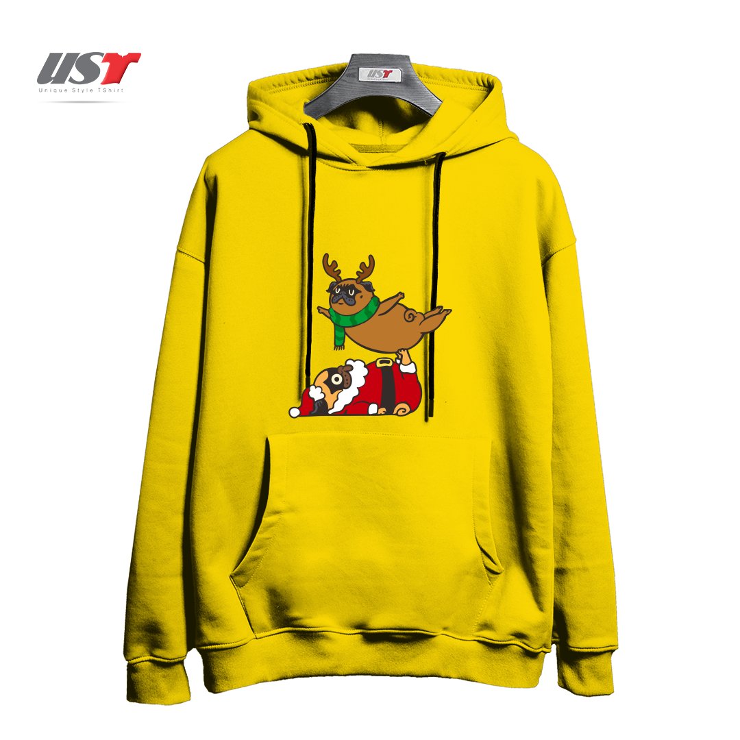 هودی اورسایز طرح ACROYOGA PUGS XMAS