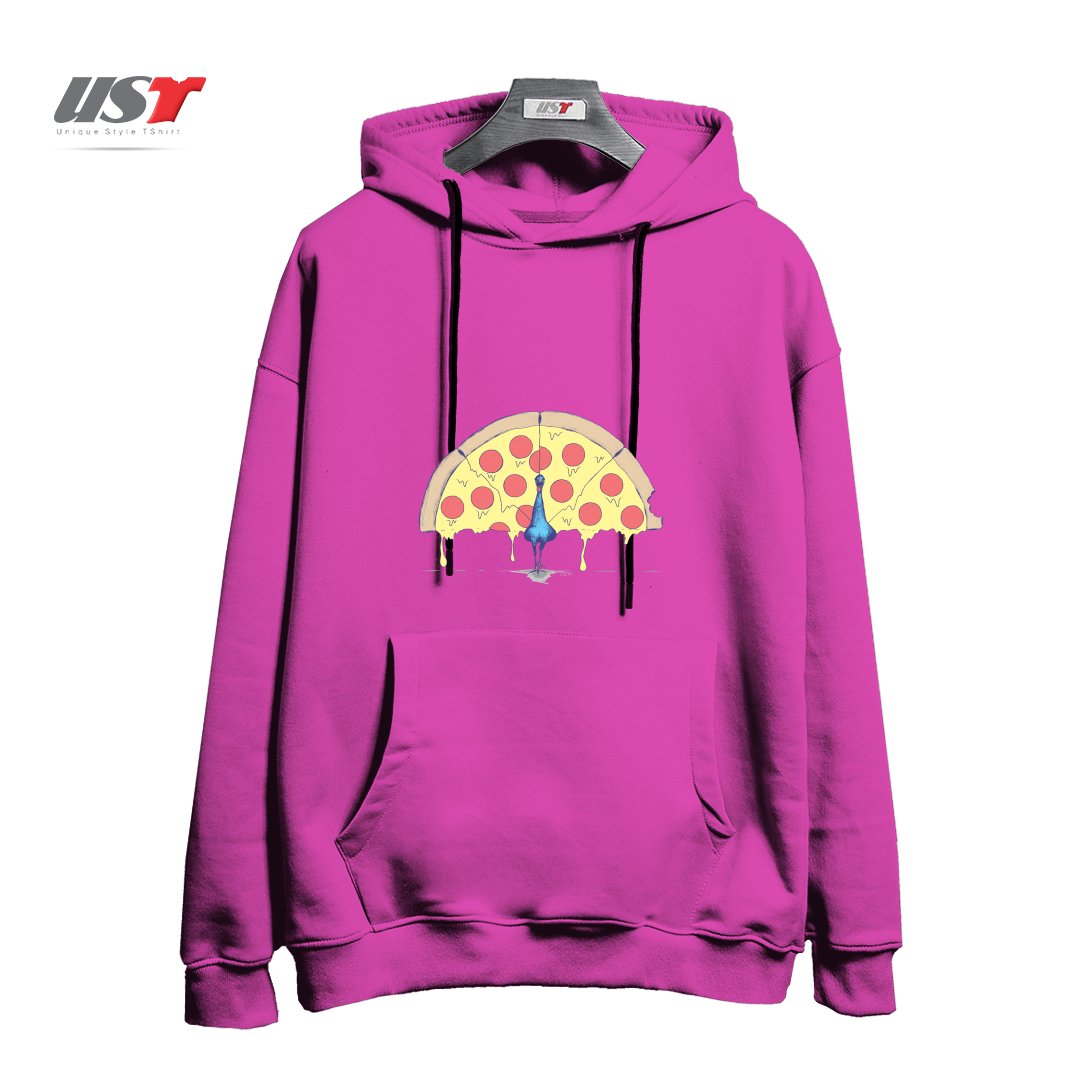 هودی اورسایز طرح PIZZA PEACOCK2