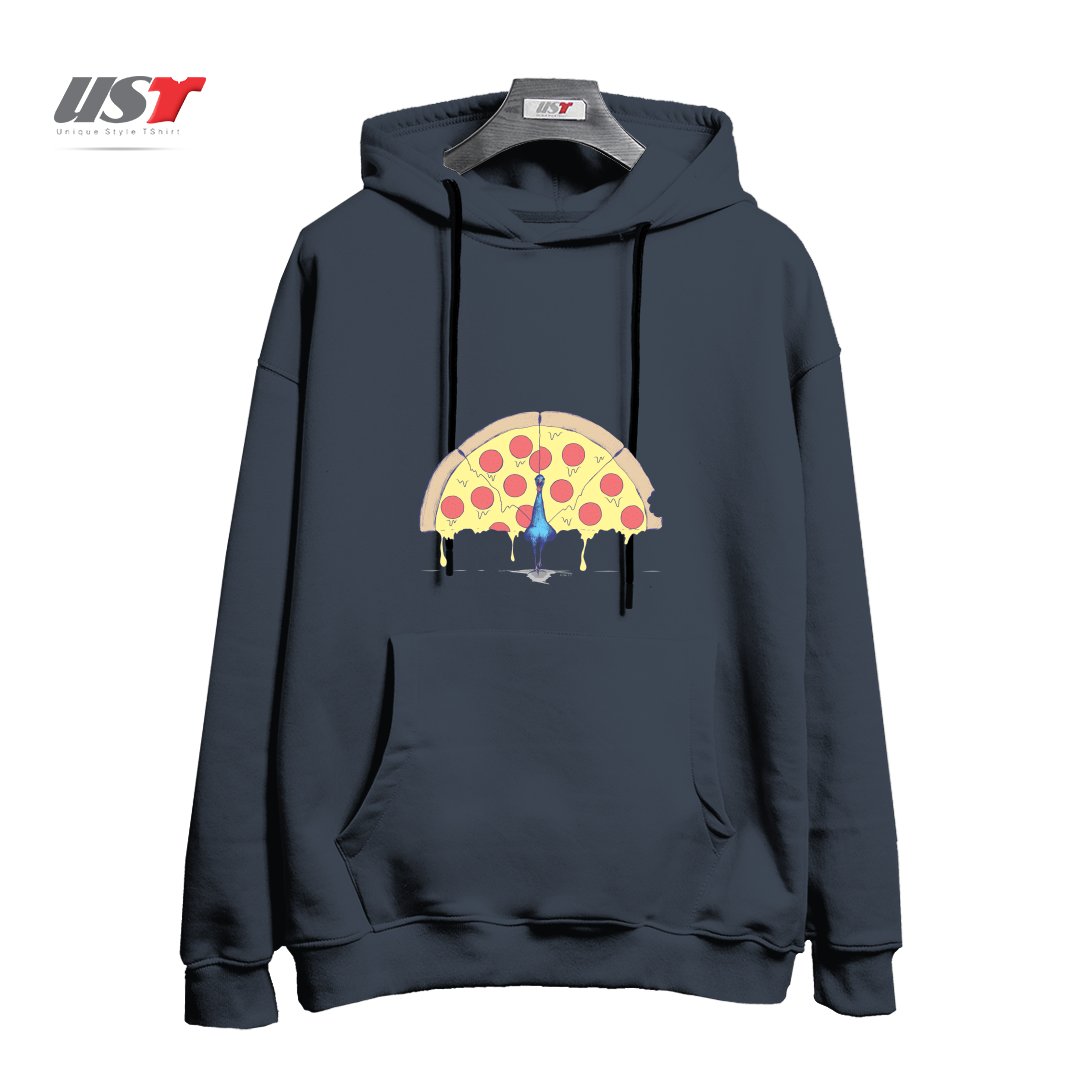 طرح PIZZA PEACOCK2 هودی اورسایزرنگ دودی