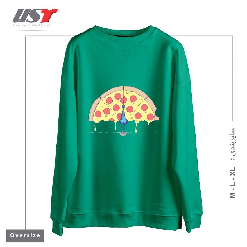 سوییشرت اورسایز طرح PIZZA PEACOCK2