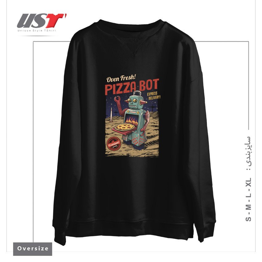 سوییشرت اورسایز طرح PIZZA BOT