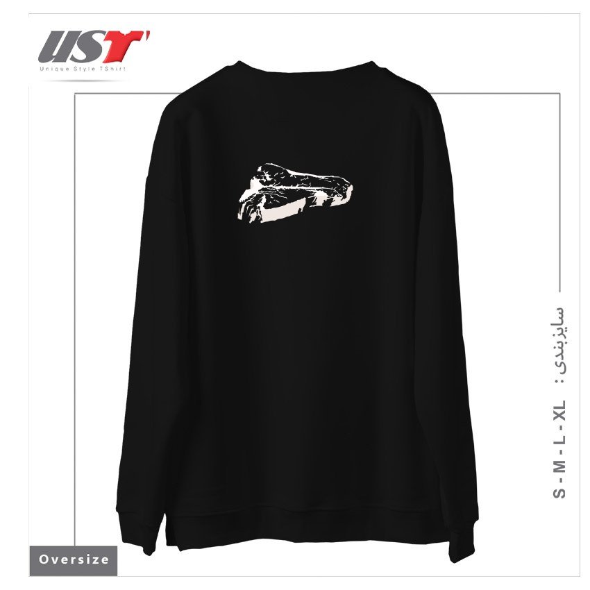 طرح PIECE OF MEAT سوییشرت اورسایزرنگ مشکی