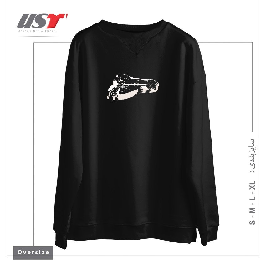 طرح PIECE OF MEAT سوییشرت اورسایزرنگ مشکی