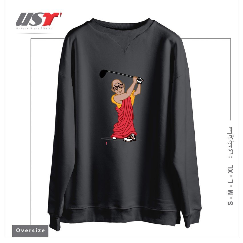 طرح BIG HITTER سوییشرت اورسایزرنگ دودی