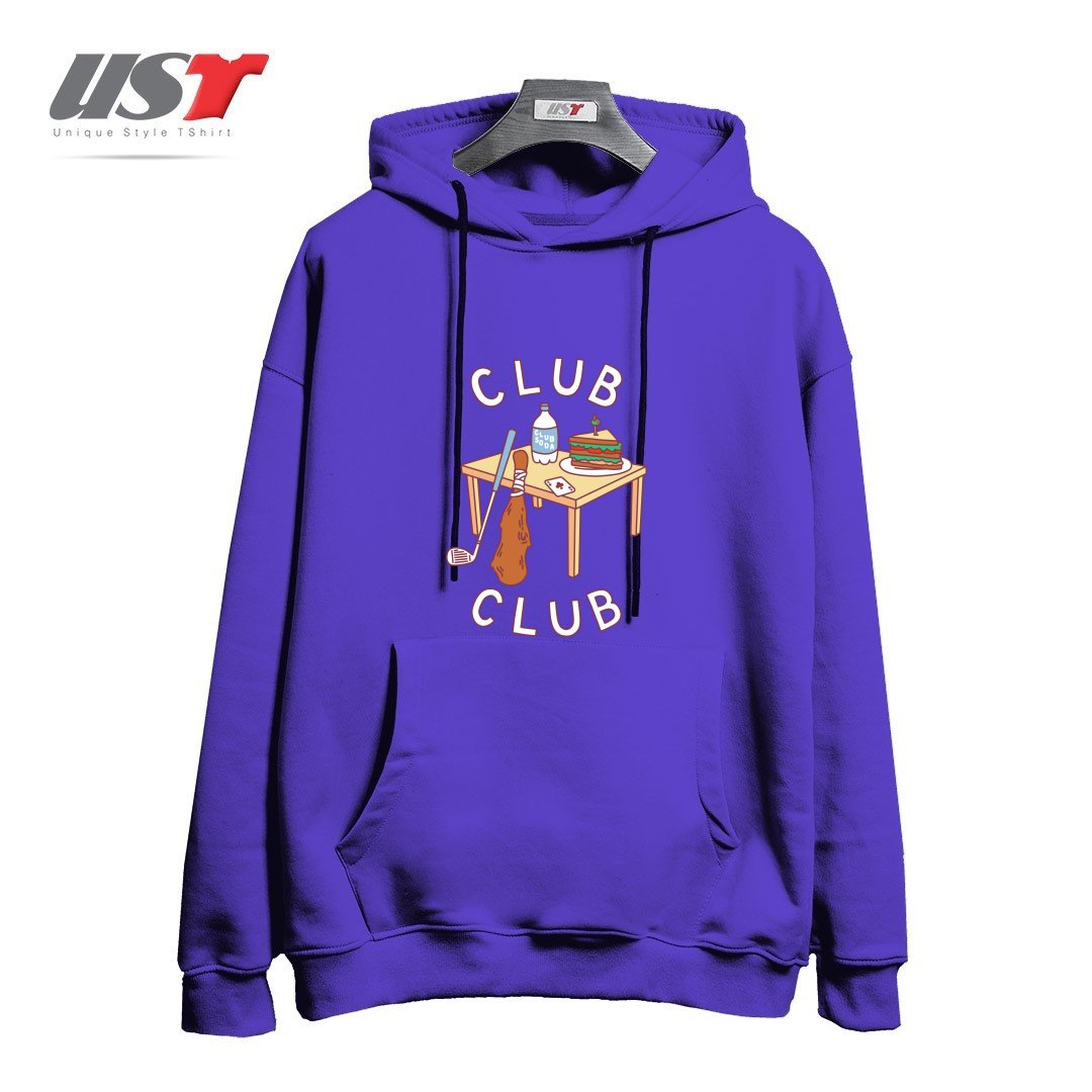 طرح CLUB CLUB هودی اورسایزرنگ بنفش