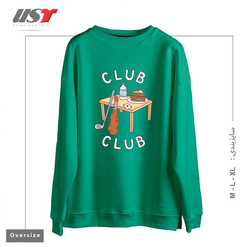 سوییشرت اورسایز طرح CLUB CLUB