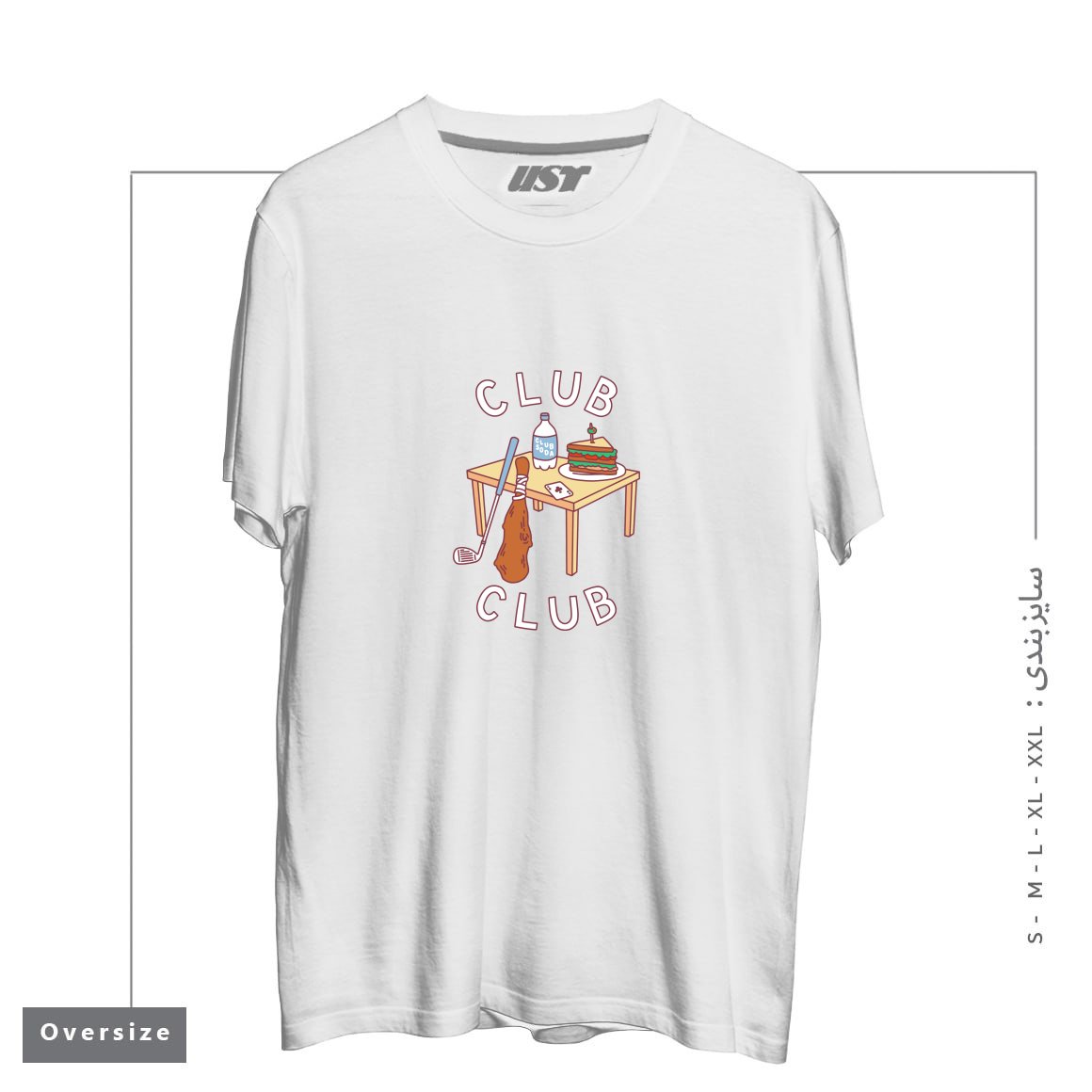 تیشرت اورسایز طرح CLUB CLUB