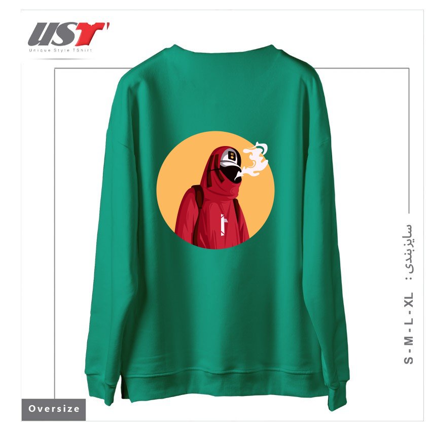 طرح style سوییشرت اورسایزرنگ سبز سدری