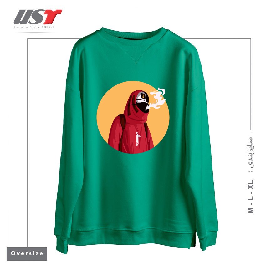 طرح style سوییشرت اورسایزرنگ سبز سدری