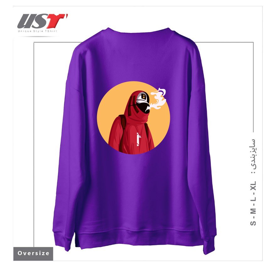 طرح style سوییشرت اورسایزرنگ بنفش