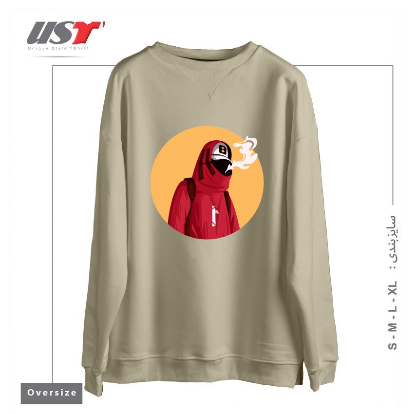 طرح style سوییشرت اورسایزرنگ نخودی