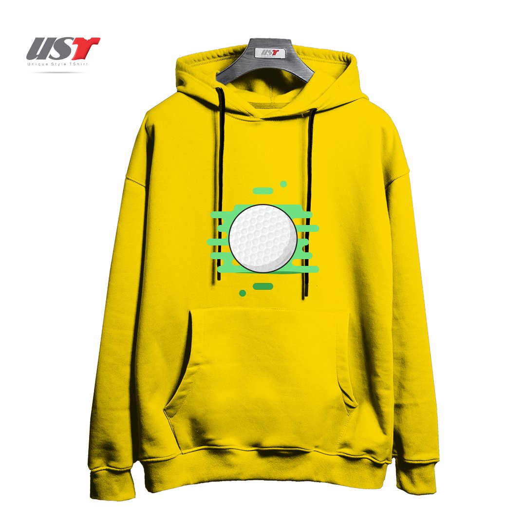طرح GOLF BALL هودی اورسایزرنگ زرد