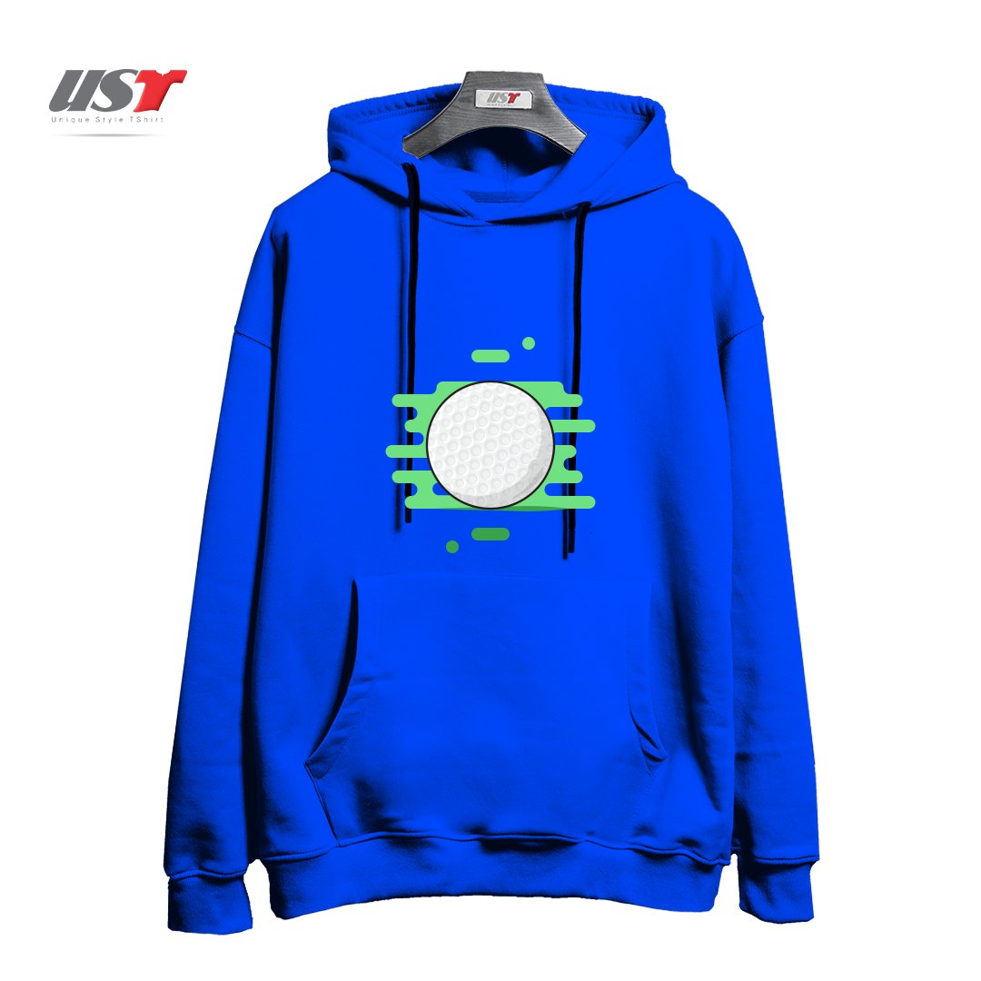طرح GOLF BALL هودی اورسایزرنگ آبی شالی