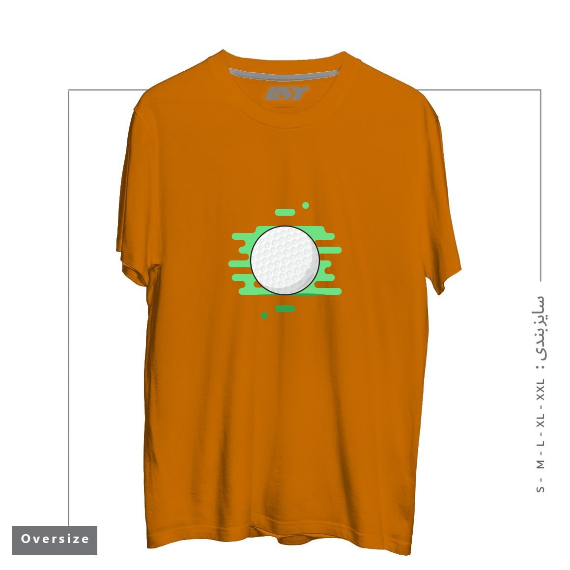 طرح GOLF BALL تیشرت اورسایزرنگ پرتغالی