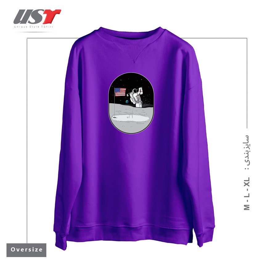 سوییشرت اورسایز طرح MOON MAN BIRDIES IN SPACE
