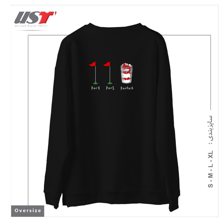 طرح PARFAIT سوییشرت اورسایزرنگ مشکی