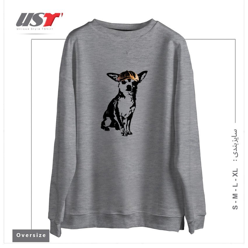 طرح LI'L TOUGH GUY1 سوییشرت اورسایزرنگ طوسی ملانژ