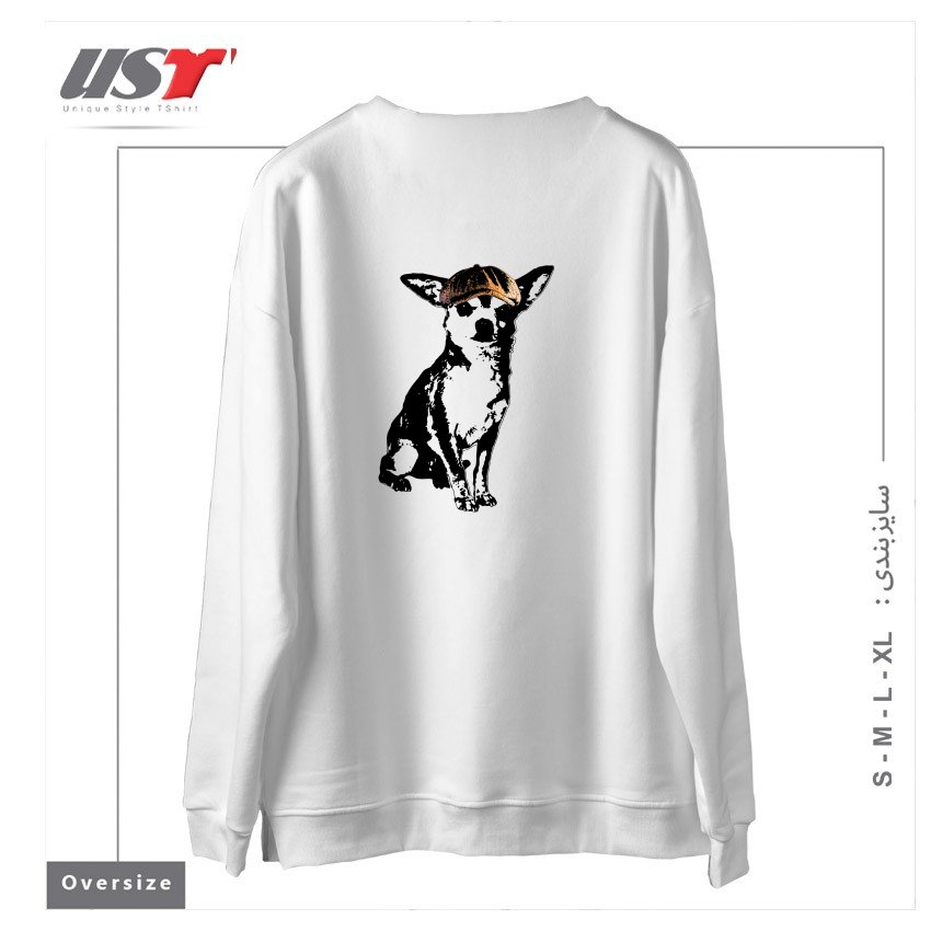 طرح LI'L TOUGH GUY1 سوییشرت اورسایزرنگ سفید