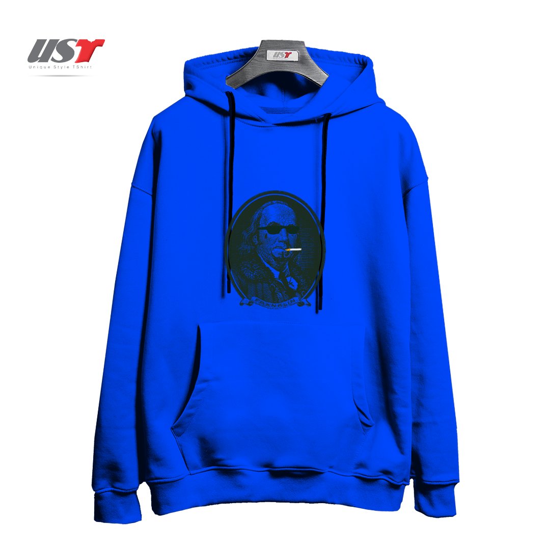 طرح ALL ABOUT DA BENJAMINS هودی اورسایزرنگ آبی شالی