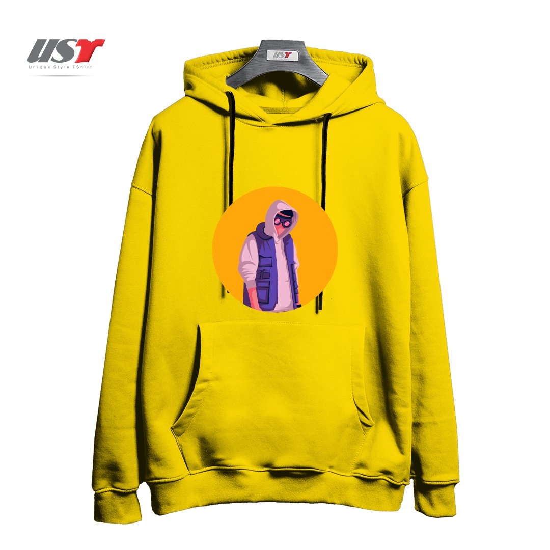 طرح lifestyle هودی اورسایزرنگ زرد