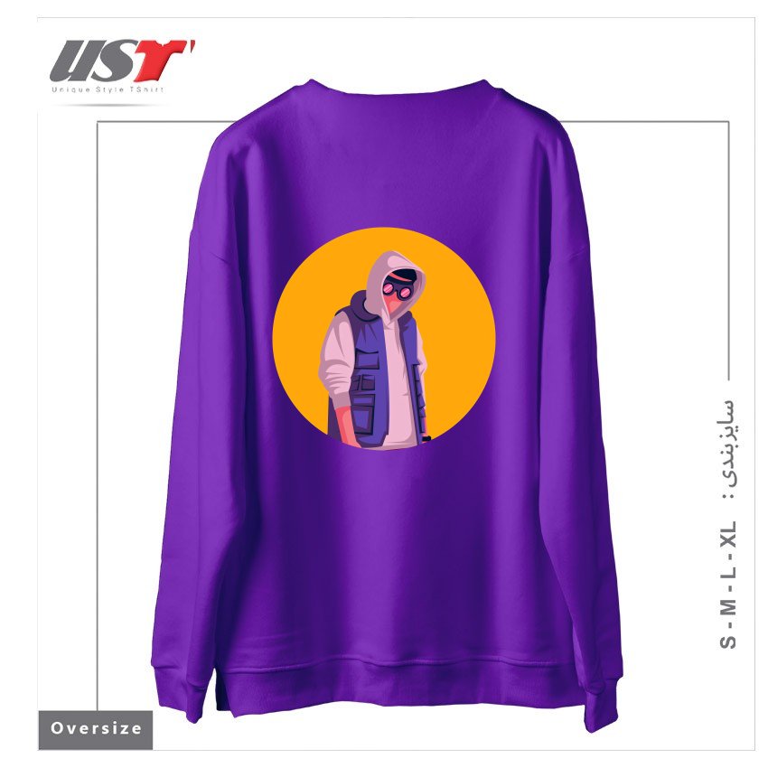 طرح lifestyle سوییشرت اورسایزرنگ بنفش