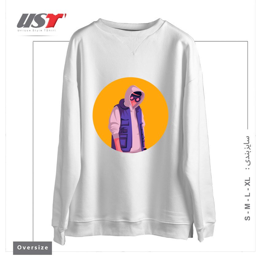 طرح lifestyle سوییشرت اورسایزرنگ سفید