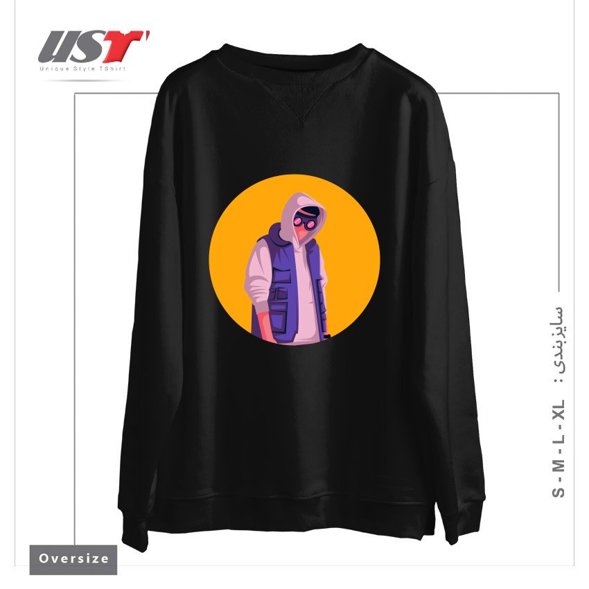طرح lifestyle سوییشرت اورسایزرنگ مشکی