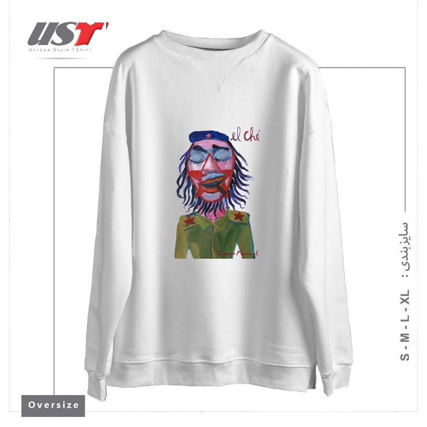 طرح CHE GUEVARA 3 سوییشرت اورسایزرنگ سفید