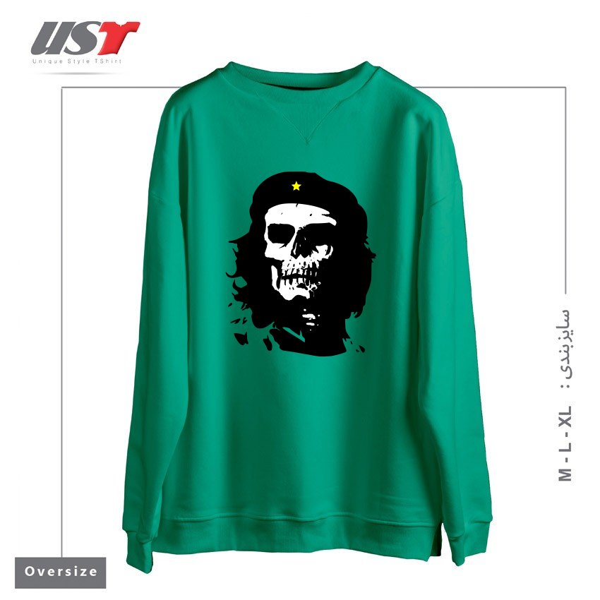 طرح CHE OF THE DEAD سوییشرت اورسایزرنگ سبز سدری