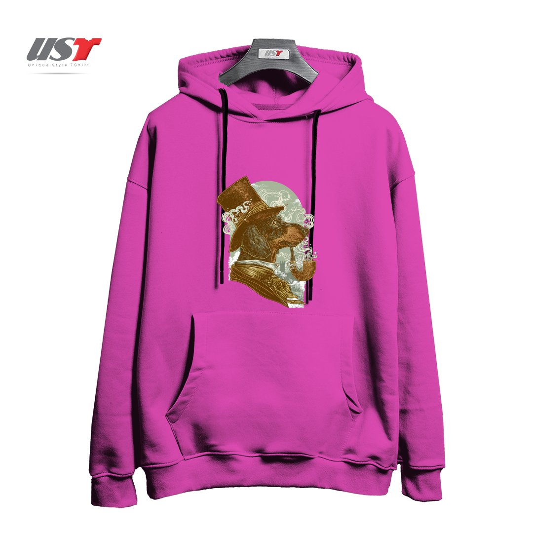 طرح CLASSY DACHSHUND هودی اورسایزرنگ صورتی