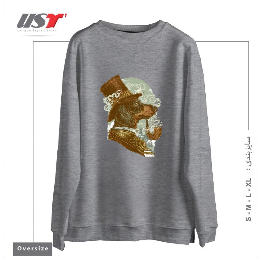 سوییشرت اورسایز طرح CLASSY DACHSHUND