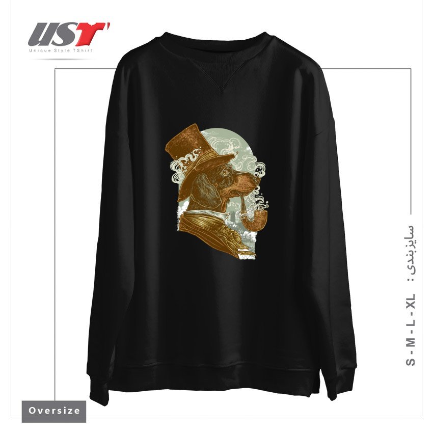 سوییشرت اورسایز طرح CLASSY DACHSHUND